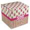 Pink Monsters & Stripes Cube Favor Gift Box - Front/Main
