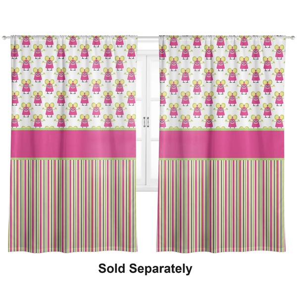 Custom Pink Monsters & Stripes Curtain Panel - Custom Size