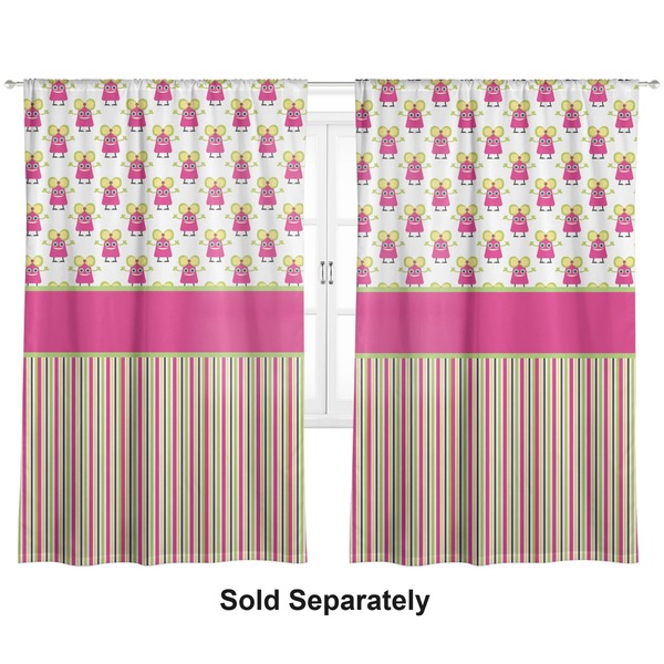Pink Monsters & Stripes Curtains