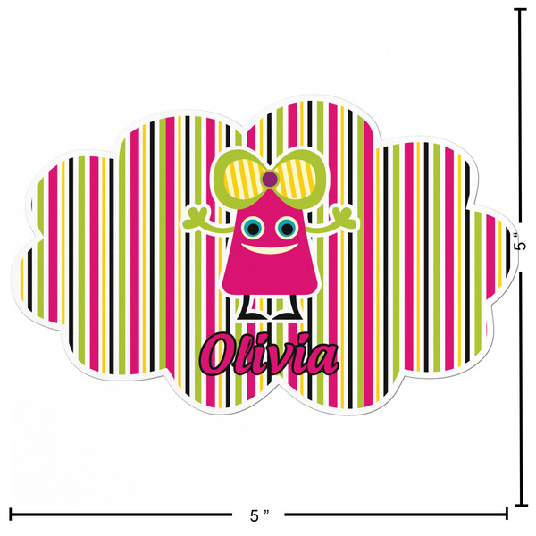 Pink Monsters & Stripes Custom Shape Iron On Patches - L - APPROVAL