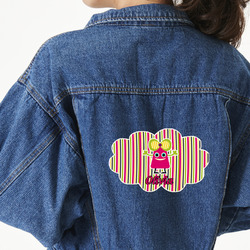 Pink Monsters & Stripes Large Custom Shape Patch - 2XL (Personalized)
