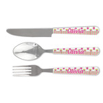 Pink Monsters & Stripes Cutlery Set (Personalized)