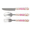 Pink Monsters & Stripes Cutlery Set - FRONT