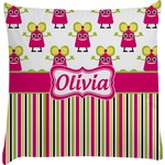 Pink Monsters & Stripes Decorative Pillow Case (Personalized)