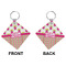 Pink Monsters & Stripes Diamond Keychain (Front + Back)