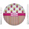 Pink Monsters & Stripes 10" Glass Lunch / Dinner Plates - Single or Set (Personalized)