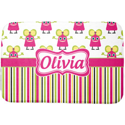 Pink Monsters & Stripes Dish Drying Mat (Personalized)
