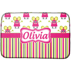 Pink Monsters & Stripes Dish Drying Mat (Personalized)