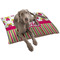 Pink Monsters & Stripes Dog Bed - Large LIFESTYLE