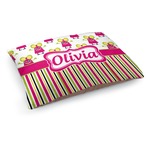 Pink Monsters & Stripes Dog Bed - Medium w/ Name or Text