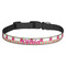 Pink Monsters & Stripes Dog Collar - Medium - Front
