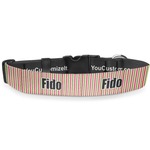 Pink Monsters & Stripes Deluxe Dog Collar (Personalized)