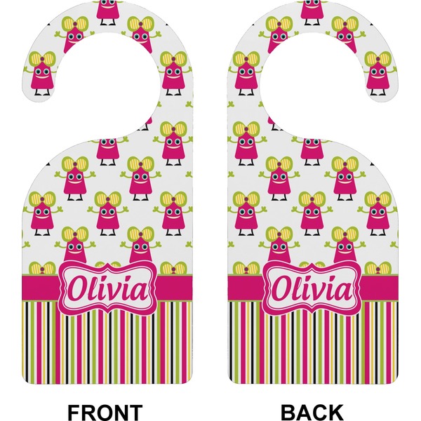 Pink Monsters & Stripes Door Hanger (Approval)
