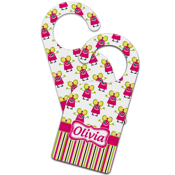 Pink Monsters & Stripes Door Hanger - MAIN