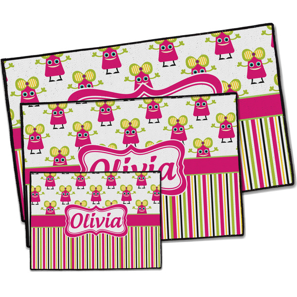 Pink Monsters & Stripes Door Mats - PARENT MAIN