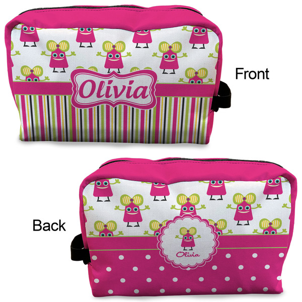 Pink Monsters & Stripes Dopp Kit - Approval