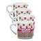 Pink Monsters & Stripes Double Shot Espresso Mugs - Set of 4 Front