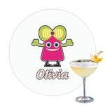 Pink Monsters & Stripes Printed Drink Topper (Personalized)
