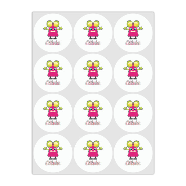 Pink Monsters & Stripes Drink Topper - Small - Set of 12