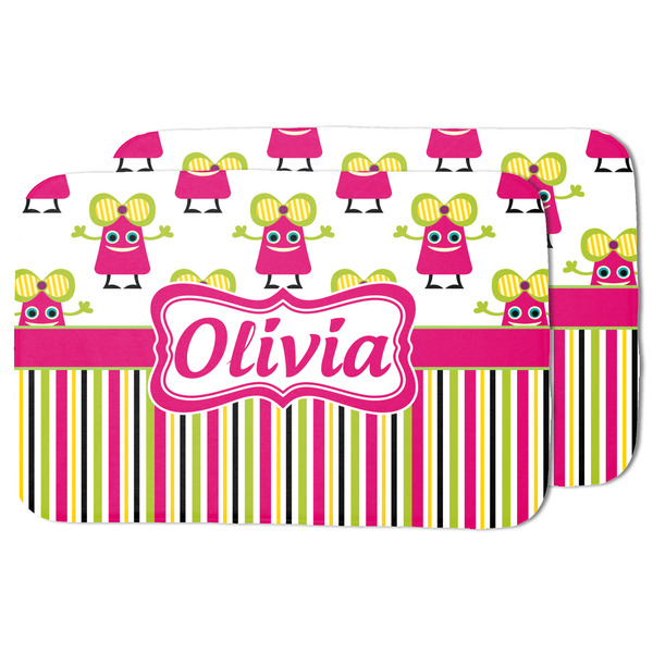 Pink Monsters & Stripes Drying Dish Mat - MAIN