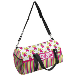Pink Monsters & Stripes Duffel Bag - Small (Personalized)
