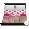 Pink Monsters & Stripes Duvet Cover - King (Personalized)