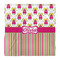 Pink Monsters & Stripes Duvet Cover - Queen - Front