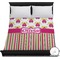 Pink Monsters & Stripes Duvet Cover (Queen)