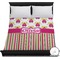 Pink Monsters & Stripes Duvet Cover - Full / Queen (Personalized)