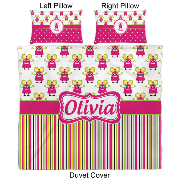 Pink Monsters & Stripes Duvet Cover Set - King - Approval