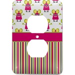 Pink Monsters & Stripes Electric Outlet Plate