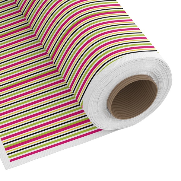 Custom Pink Monsters & Stripes Fabric by the Yard - Spun Polyester Poplin