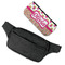 Pink Monsters & Stripes Fanny Packs - FLAT (flap off)