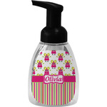 Pink Monsters & Stripes Foam Soap Bottle - Black (Personalized)
