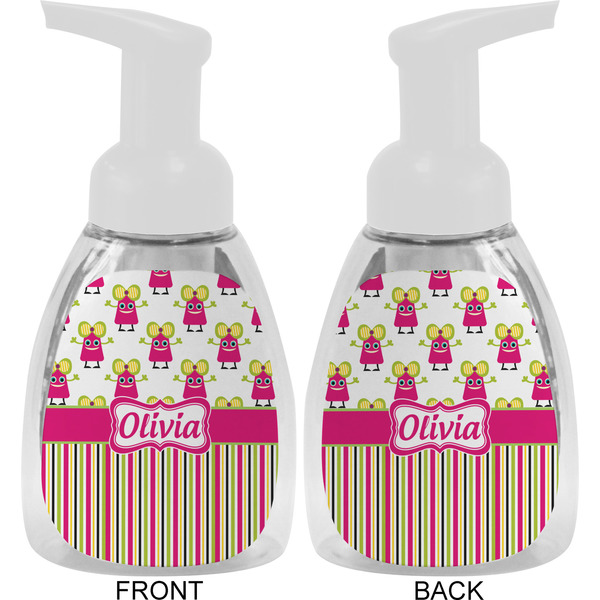 Pink Monsters & Stripes Foam Soap Bottle Approval - White