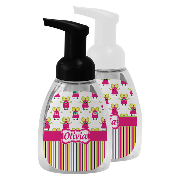 Pink Monsters & Stripes Foam Soap Bottles - Main