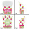 Pink Monsters & Stripes French Fry Favor Box - Front & Back View