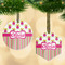 Pink Monsters & Stripes Frosted Glass Ornament - MAIN PARENT