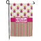 Pink Monsters & Stripes Small Garden Flag - Double Sided w/ Name or Text