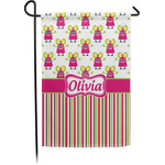 Pink Monsters & Stripes Garden Flag (Personalized)