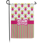 Pink Monsters & Stripes Small Garden Flag - Single Sided w/ Name or Text