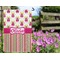 Pink Monsters & Stripes Garden Flag - Outside In Flowers
