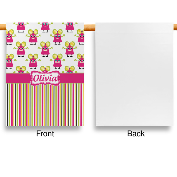 Pink Monsters & Stripes Garden Flags - Large - Single Sided - APPROVAL