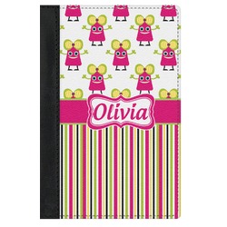 Pink Monsters & Stripes Genuine Leather Passport Cover (Personalized)