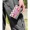 Pink Monsters & Stripes Genuine Leather Womens Wallet - In Context