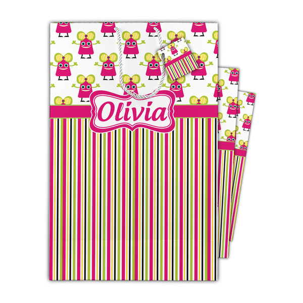 Pink Monsters & Stripes Gift Bags - Parent/Main