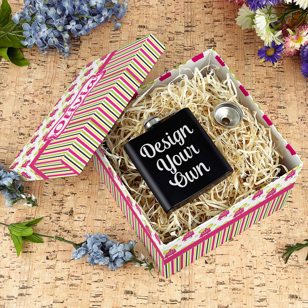 Pink Monsters & Stripes Gift Boxes with Lid - Canvas Wrapped - Large - In Context