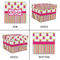 Pink Monsters & Stripes Gift Boxes with Lid - Canvas Wrapped - Small - Approval