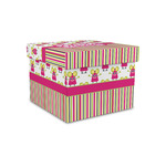 Pink Monsters & Stripes Gift Box with Lid - Canvas Wrapped - Small (Personalized)