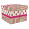 Pink Monsters & Stripes Gift Box with Lid - Canvas Wrapped - X-Large (Personalized)
